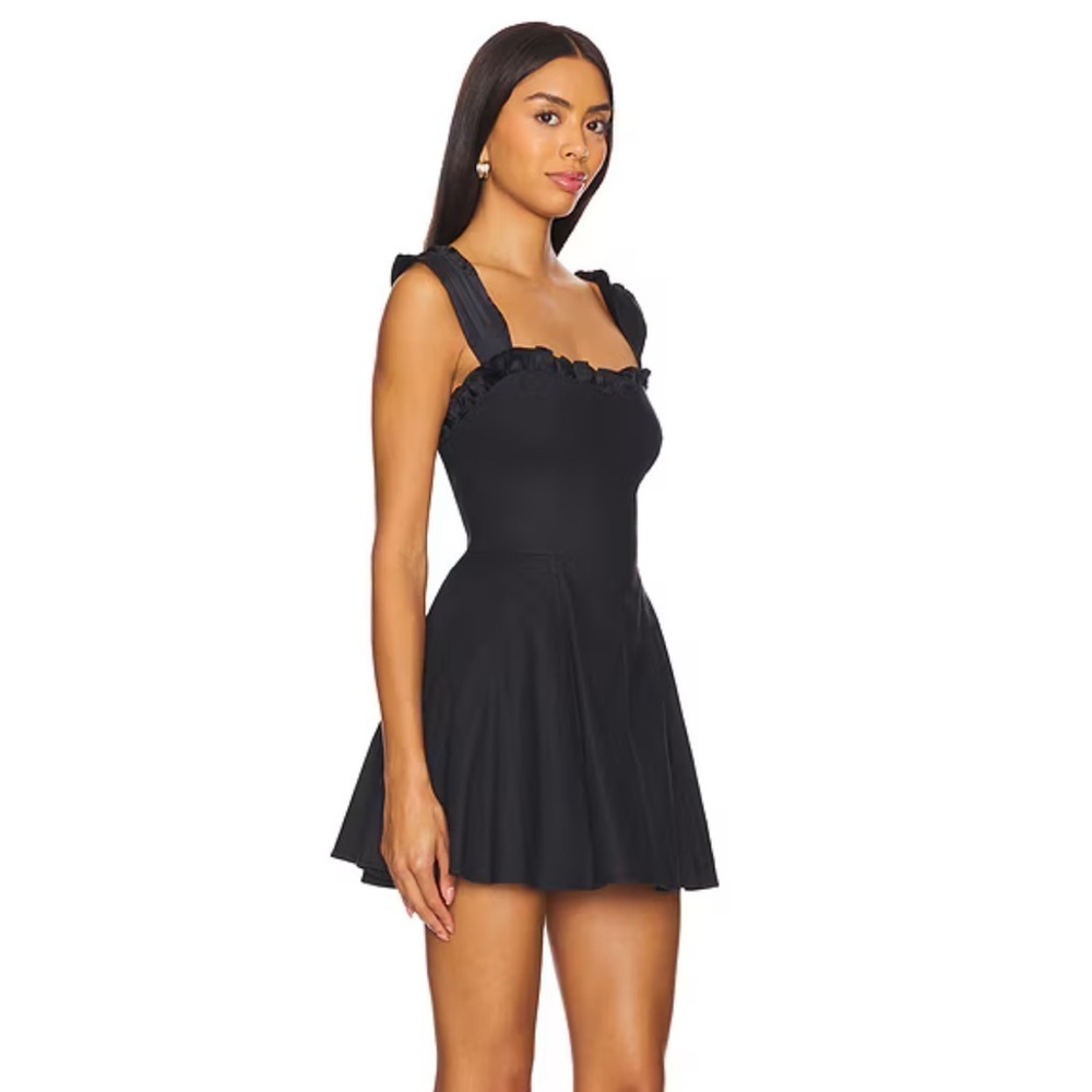 FREE PEOPLE midnight magic mini dress in black combo size large